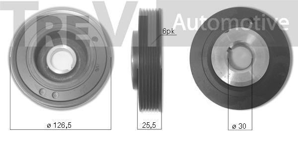 TREVI AUTOMOTIVE Ременный шкив, коленчатый вал PC1080